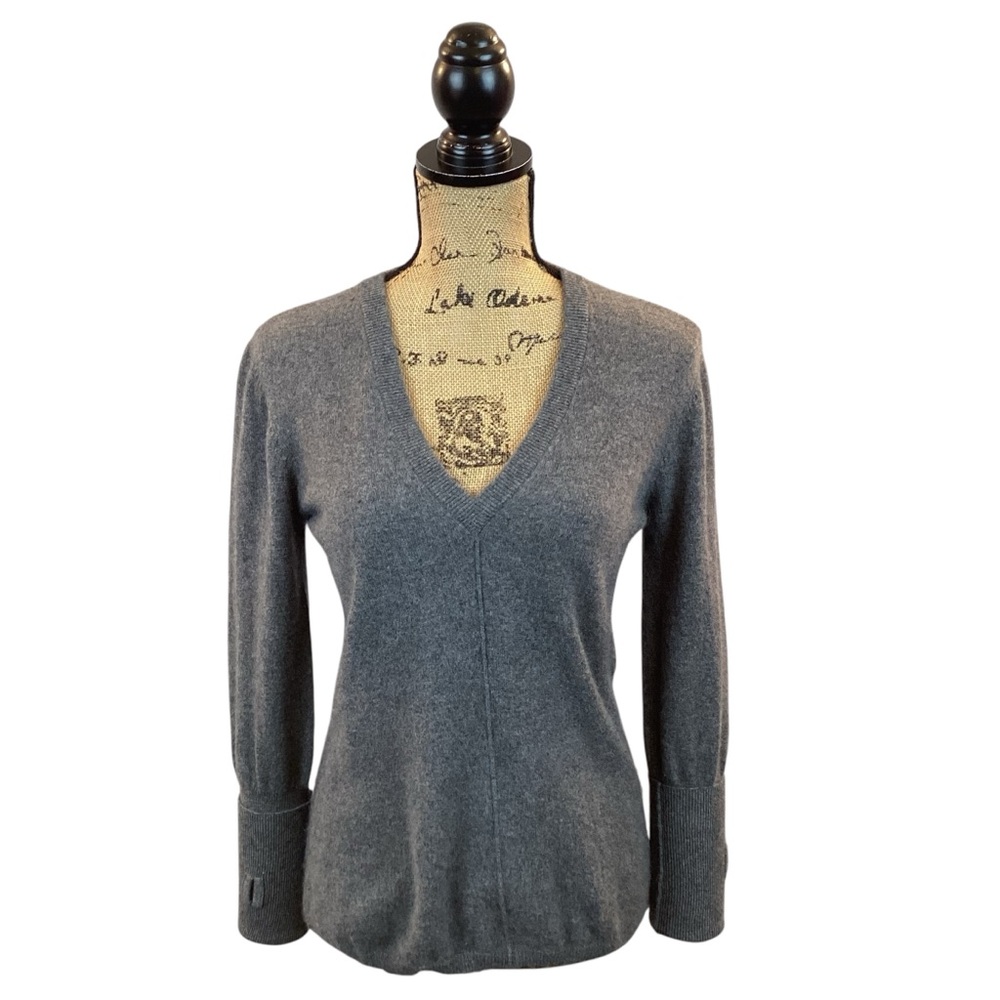 Jarbo Cashmere V-Neck Sweater Pullover Gray
